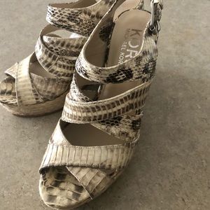 Micheal Kors snakeskin looking strappy shoes